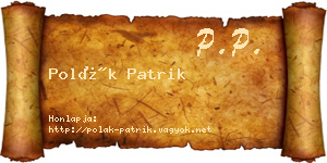 Polák Patrik névjegykártya