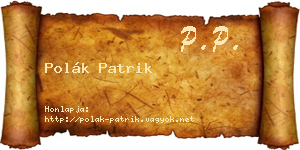 Polák Patrik névjegykártya